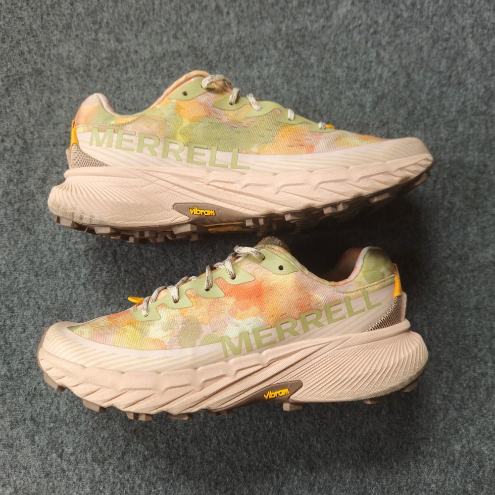 MERRELL Agility Peak 5 Trail Running Shoes Mesh Size 10.5 Orange Tie Dye J068520